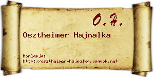 Osztheimer Hajnalka névjegykártya